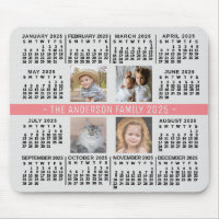 Calendrier 2025 4 Nom photo personnalisé Corail gr