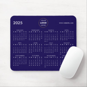 Tapis De Souris Calendrier 2025 Business Logo Bleu