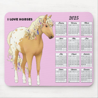 Tapis De Souris Calendrier 2025 I Love Horses