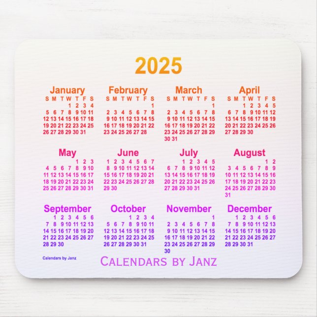 Tapis De Souris Calendrier 2025 Ipanema Smoke par Janz Mouse Pad (Devant)