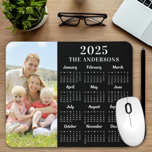 Tapis De Souris Calendrier 2025 Photo personnalisée Famille modern (Créateur téléchargé)