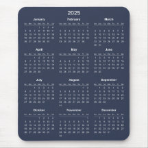 Calendrier 2025 simple mais élégant | Tapis de sou