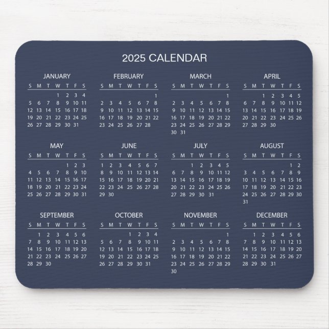 Tapis De Souris Calendrier 2025 simple mais élégant | Tapis de sou (Devant)