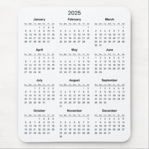 Tapis De Souris Calendrier 2025 simple mais élégant   Tapis de sou