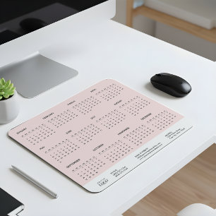 Tapis De Souris Calendrier 2026 pour l'entreprise - Cadeau Rose