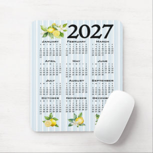 Tapis De Souris Calendrier 2027, Frette grecque, Cosmic Latte sur 