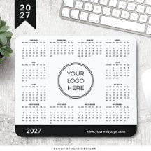 Tapis de souris Calendrier 2027 Logo d'entreprise