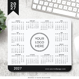 Tapis de souris Calendrier 2027 Logo d'entreprise