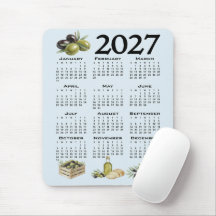 Calendrier 2027, Olives Méditerranéennes, Bleu