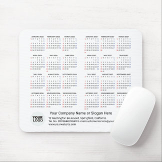 Tapis De Souris Calendrier 2 Ans 2026 - 2027 Cadeau d'entreprise D