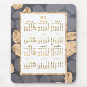 Tapis De Souris Calendrier annuel 2019 Mouse Gold Foil Dark Grey