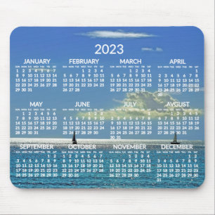 Tapis De Souris Calendrier annuel 2023 Mouse Pad Beach Photo