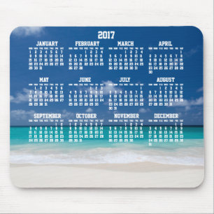 Tapis De Souris Calendrier annuel personnalisé 2017 Mouse Pad Beac