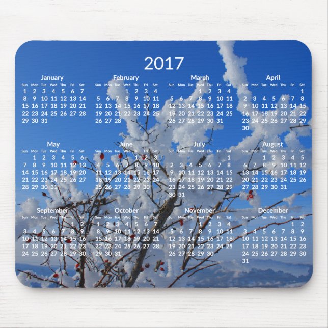 Tapis De Souris Calendrier annuel personnalisé 2017 Plaquettes de  (Devant)