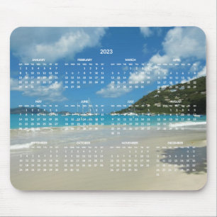 Tapis De Souris Calendrier Annuel Plage 2023 Pad Souris
