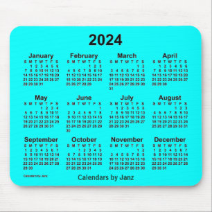 Tapis De Souris Calendrier Aqua 2024 par Janz Mouse Pad