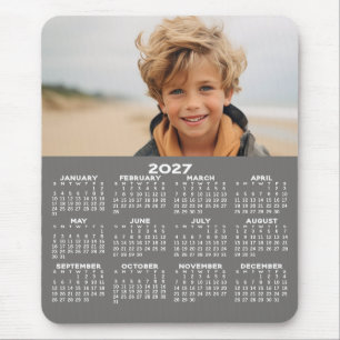 Tapis De Souris Calendrier avec Photo - Vue Annuelle Verticale