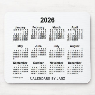 Tapis De Souris Calendrier blanc 2026 par Janz Mouse Pad