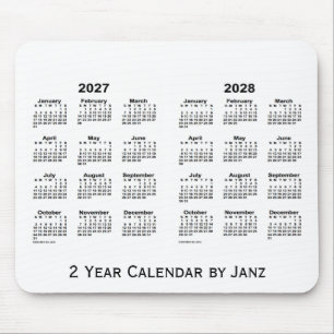 Tapis De Souris Calendrier blanc 2027-2028 par Janz Mousepad
