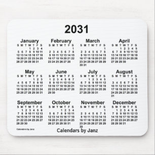 Tapis De Souris Calendrier blanc 2031 par Janz Mouse Pad