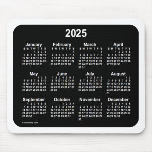 Tapis De Souris Calendrier blanc de Neon 2025 par Janz Two Tone