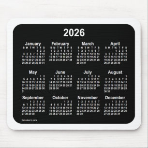 Tapis De Souris Calendrier blanc de Neon 2026 par Janz Two Tone