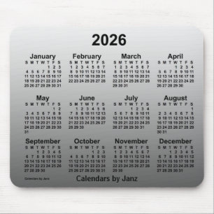 Tapis De Souris Calendrier blanc passé 2026 par Janz Mouse Pad