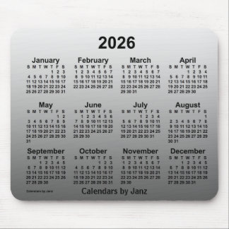 Tapis De Souris Calendrier blanc passé 2026 par Janz Mouse Pad