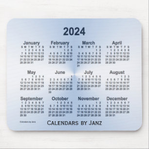 Tapis De Souris Calendrier bleu acier 2024 par Janz Mouse Pad