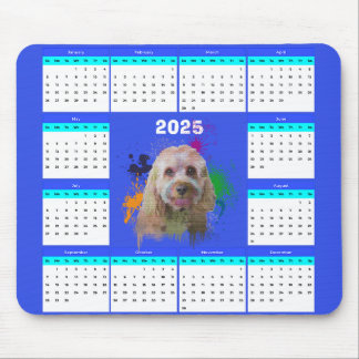 Tapis De Souris Calendrier Cavapoo Chien Personnalisable