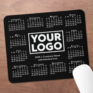 Tapis De Souris Calendrier d'affaires Logo Noir Moderne 2026