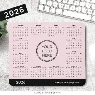 Tapis de souris Calendrier d'affaires Rose 2026