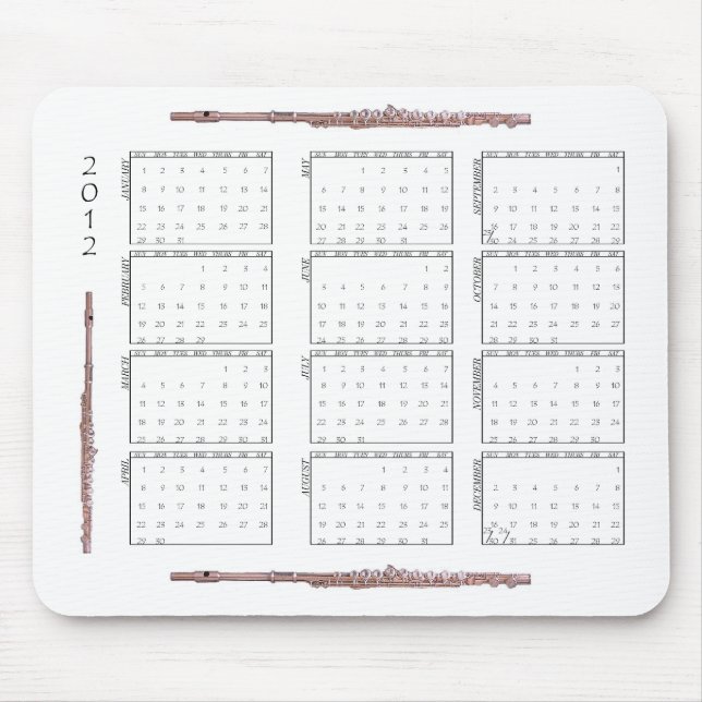 Tapis De Souris Calendrier de 2012 cannelures (Devant)