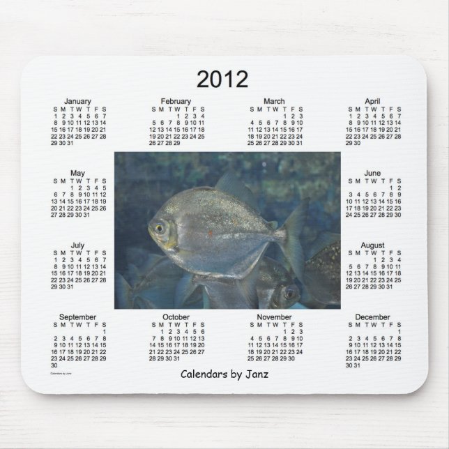 Tapis De Souris Calendrier de 2012 poissons (Devant)