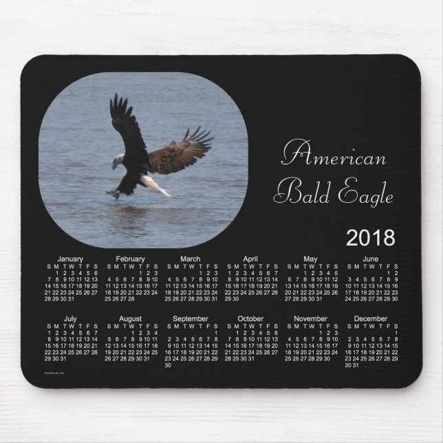Tapis De Souris Calendrier de 2018 Eagle chauve par le tapis de (Devant)