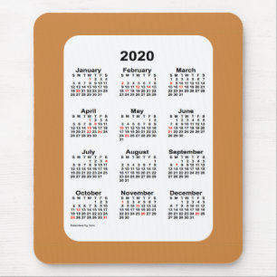 Tapis De Souris Calendrier de 2020 vacances par l'or de Janz Péro