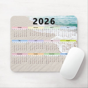 Tapis De Souris Calendrier de Beach Sand 2025