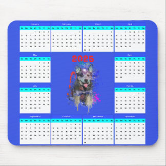 Tapis De Souris Calendrier de Chien à oreille bleu mou personnalis