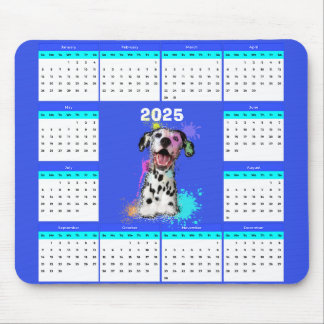 Tapis De Souris Calendrier de Chien dalmate mignon personnalisable