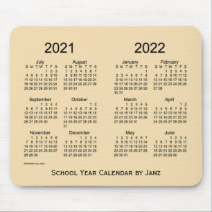 Tapis De Souris Calendrier de l'année scolaire 2021-2022 pour le 
