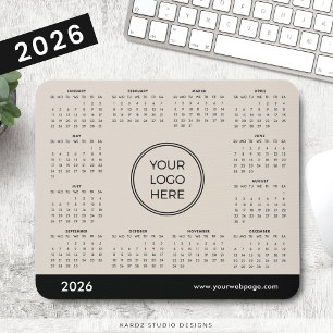 Tapis De Souris Calendrier de logo d'entreprise promotionnel Beige