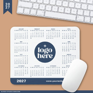Tapis De Souris Calendrier de marketing du logo commercial Blue 20