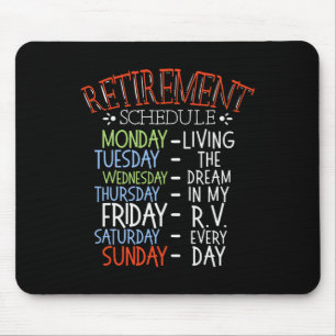 Tapis De Souris Calendrier de retraite de la vie de camping Van Rv