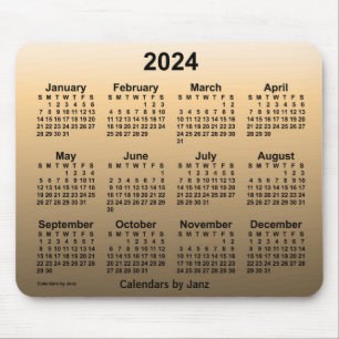 Tapis De Souris Calendrier de Sepia 2024 fané par Janz Mouse Pad