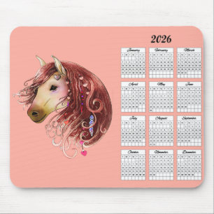 Tapis De Souris Calendrier des chevaux amoureux indiens 2026
