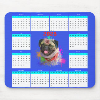 Tapis De Souris Calendrier des chiens de Carlins mignons personnal