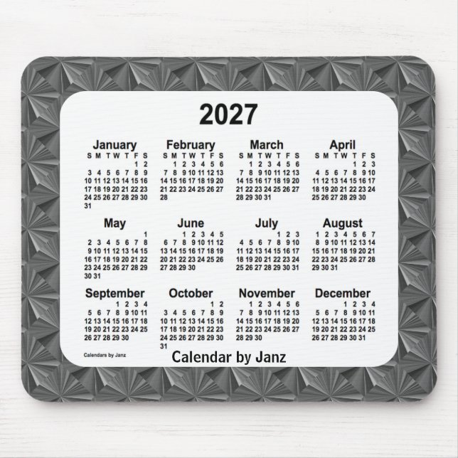 Tapis De Souris Calendrier des diamants noirs 2027 par Janz (Devant)