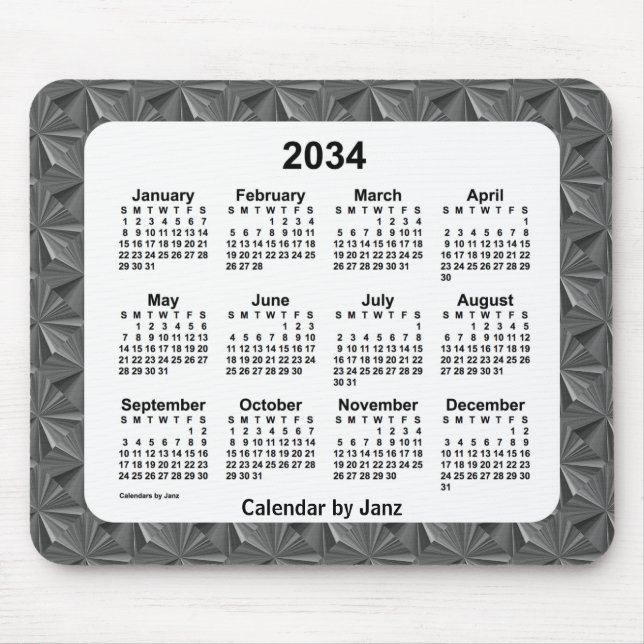 Tapis De Souris Calendrier des diamants noirs 2034 par Janz (Devant)