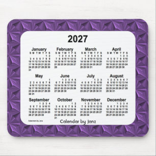 Tapis De Souris Calendrier des diamants pourpres 2027 par Janz Mou