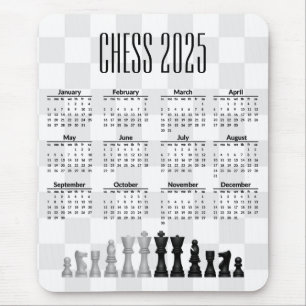 Tapis De Souris Calendrier des échecs 2025 Mousepad